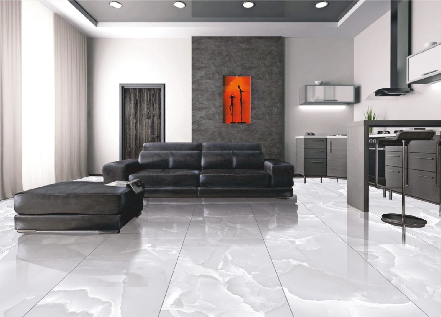 Купить Керамогранит Maimoon Ceramica  Glossy Crystel Onyx Grey 120х60