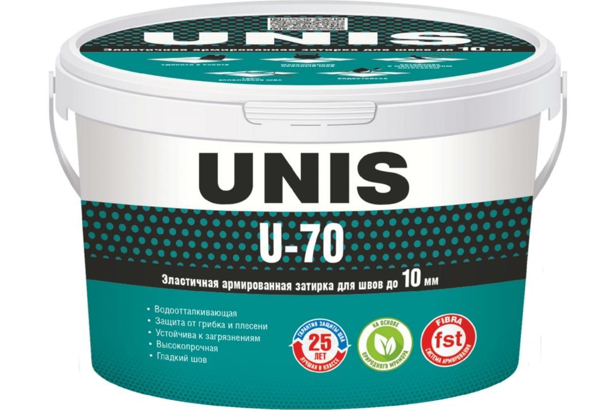 Купить Затирка UNIS U-70 Светло-серый С10 2 кг цементно-полимерная