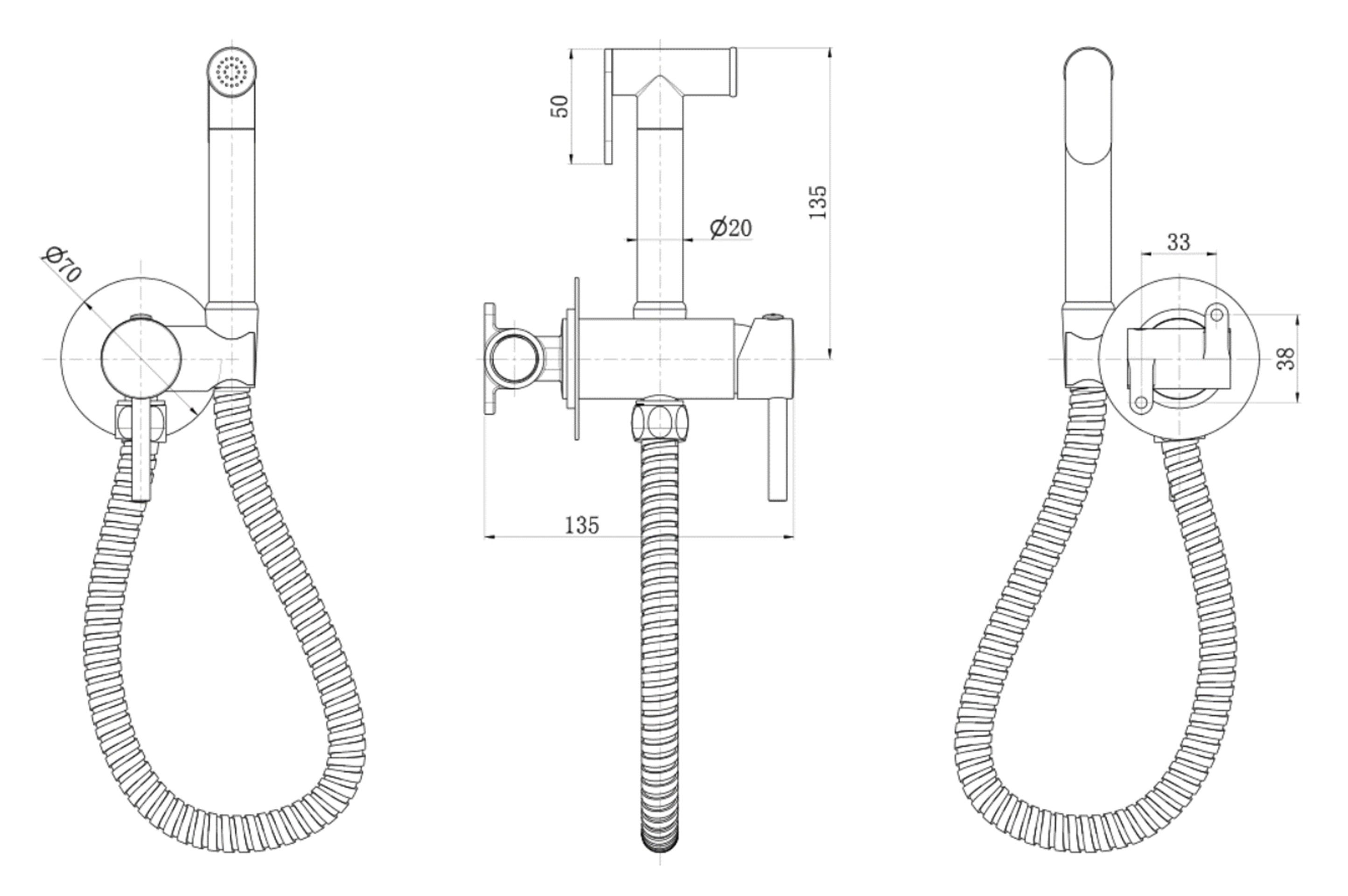 Купить Гигиенический душ ROYCE SMART, встраиваемый, хром RCS-113001CR