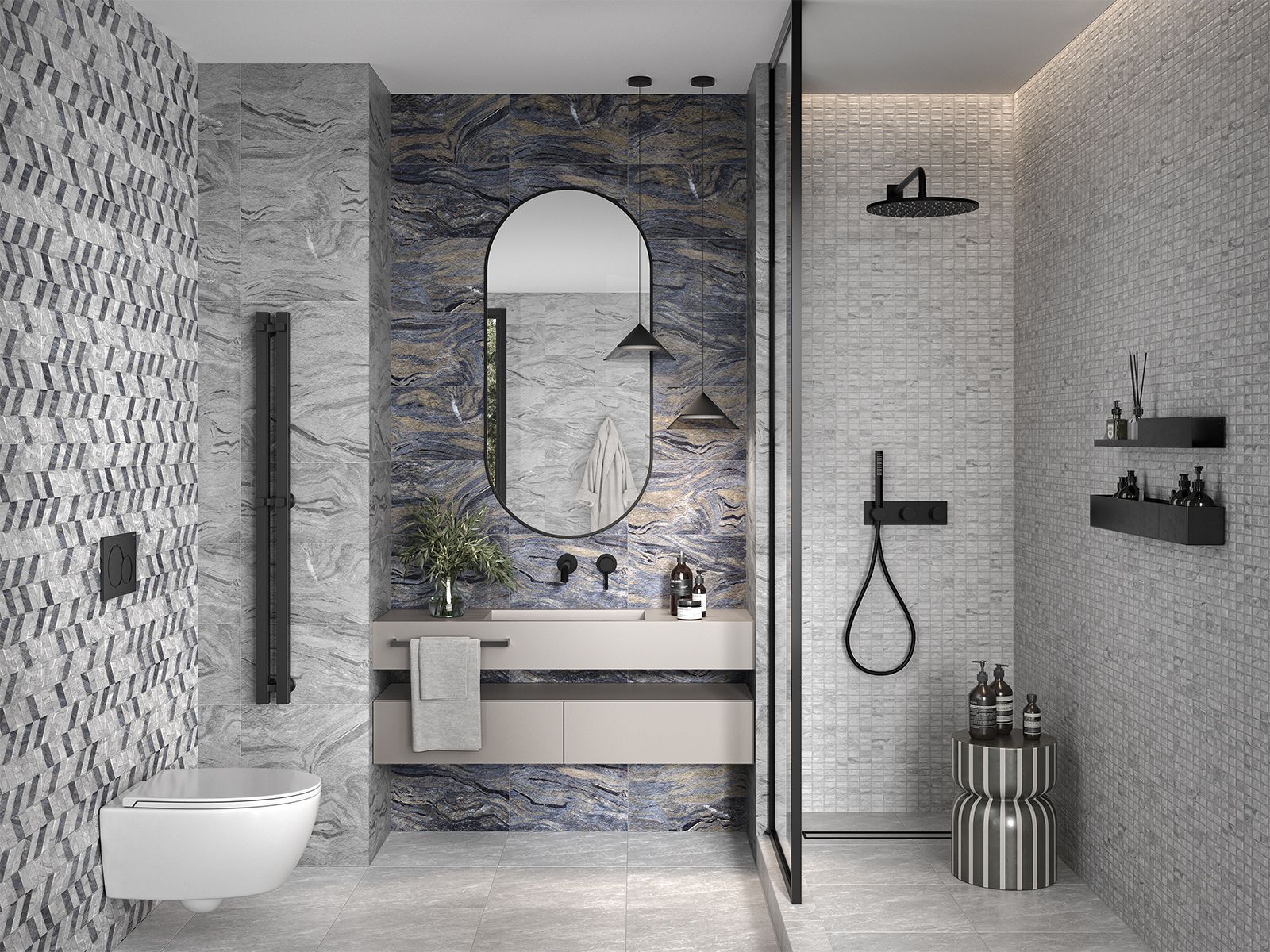 Купить 10100001565 Стрим сер низ 02 плитка для стен 25х40, Gracia Ceramica