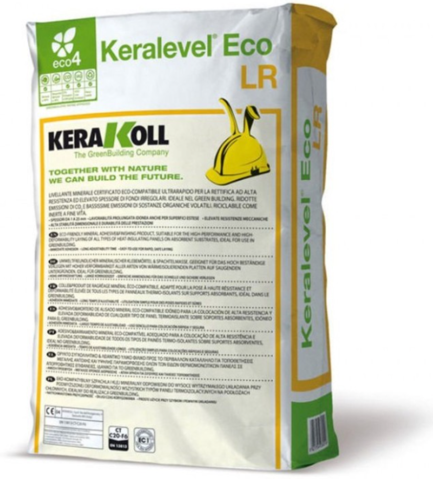 Купить Kerakoll Keralevel Eco LR Быстротвердеющий цементный состав для стен и пола 1-25 мм, 25 кг.