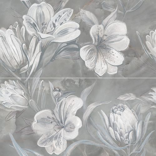 Купить Керамогранит 588912003 Opale (Опал) Grey Flower панно 63x63, Azori