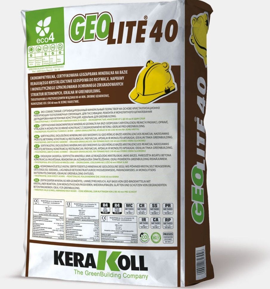 Купить Kerakoll GEOLITE 40 Тиксотропный геораствор для ремонта бетона 2-40 мм, 25 кг.