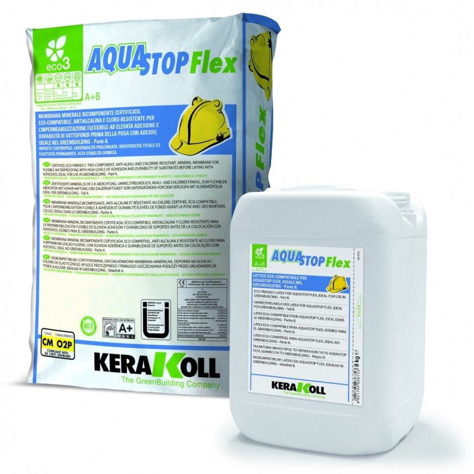 Купить Kerakoll Aquastop Flex Двухкомпонентная гидроизоляция А + B 32 кг.