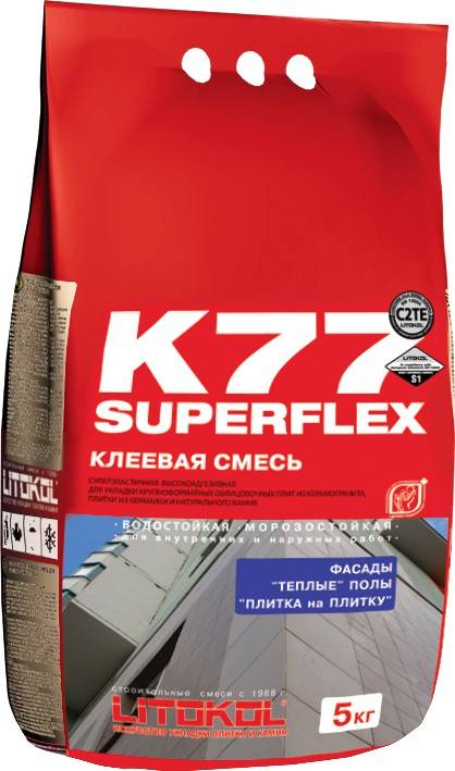 Купить Клей LITOKOL Superflex K77 серый 5кг