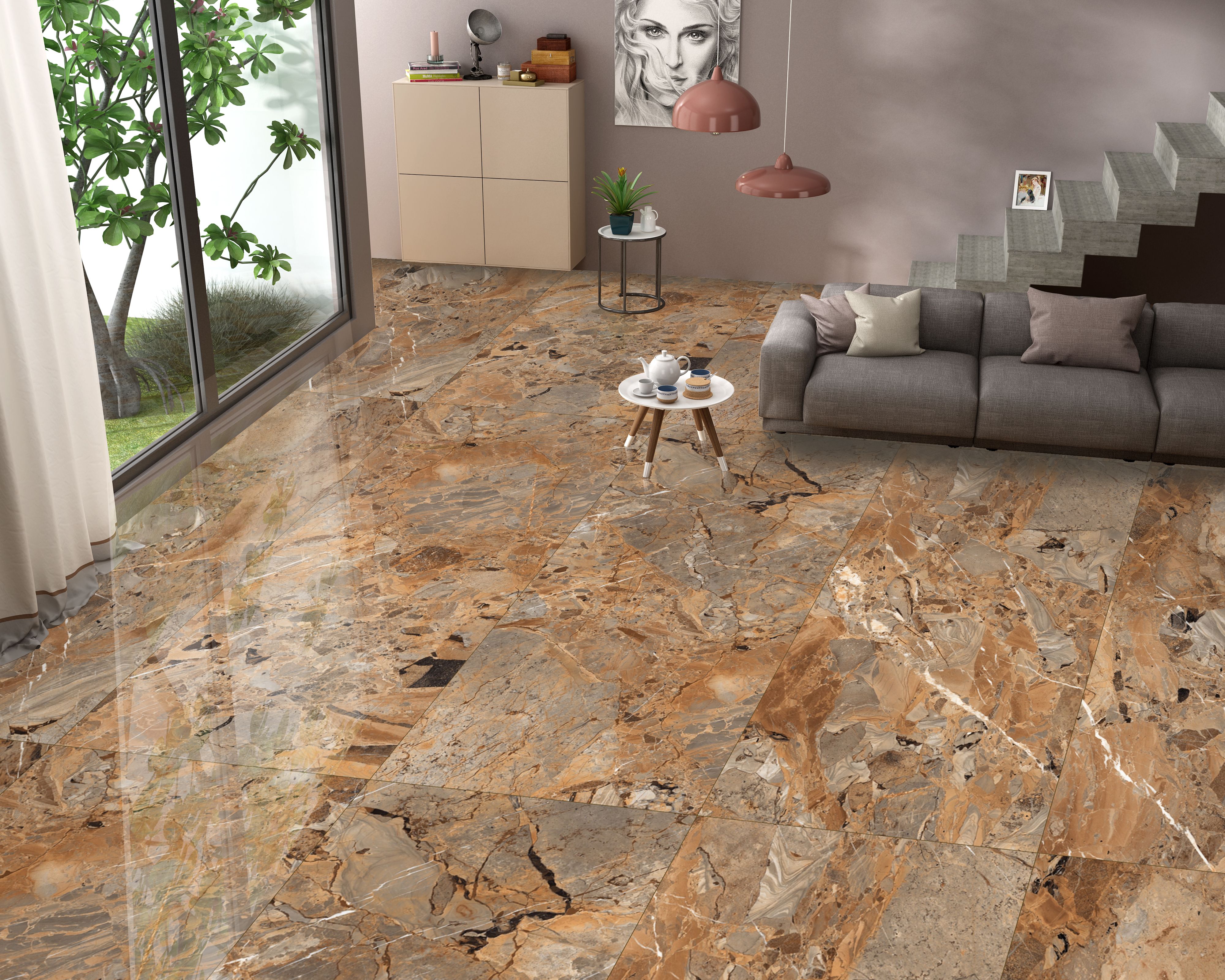 Купить Керамогранит Maimoon Ceramica  HG Glossy Breccia Fantastico Brown HGGF00007 160x80