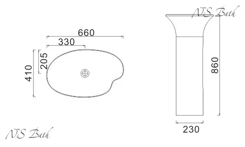 Купить Раковина из искусственного камня, NSF-66411,  глянцевая/матовая