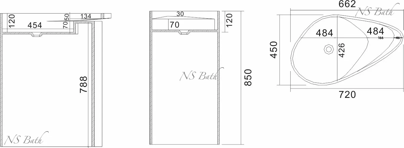 Купить Раковина из искусственного камня, NSF-8572,  глянцевая/матовая