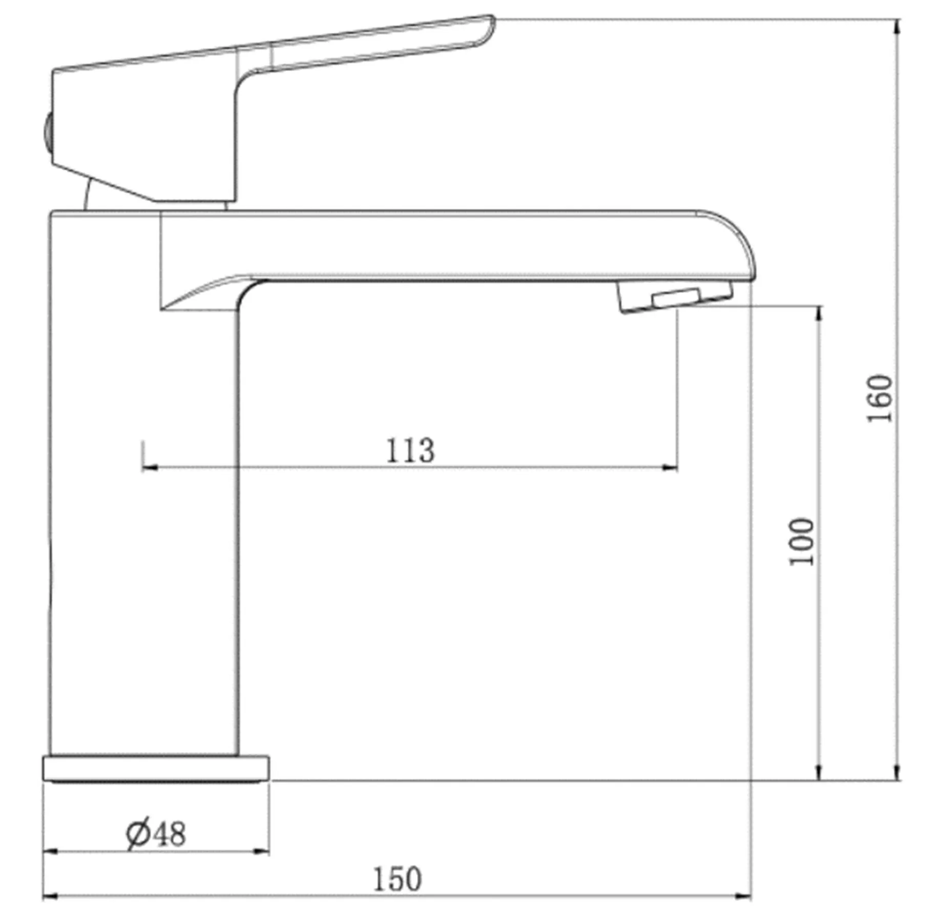 Купить Смеситель для раковины ROYCE Cube, низкий, хром RCM-120601CR