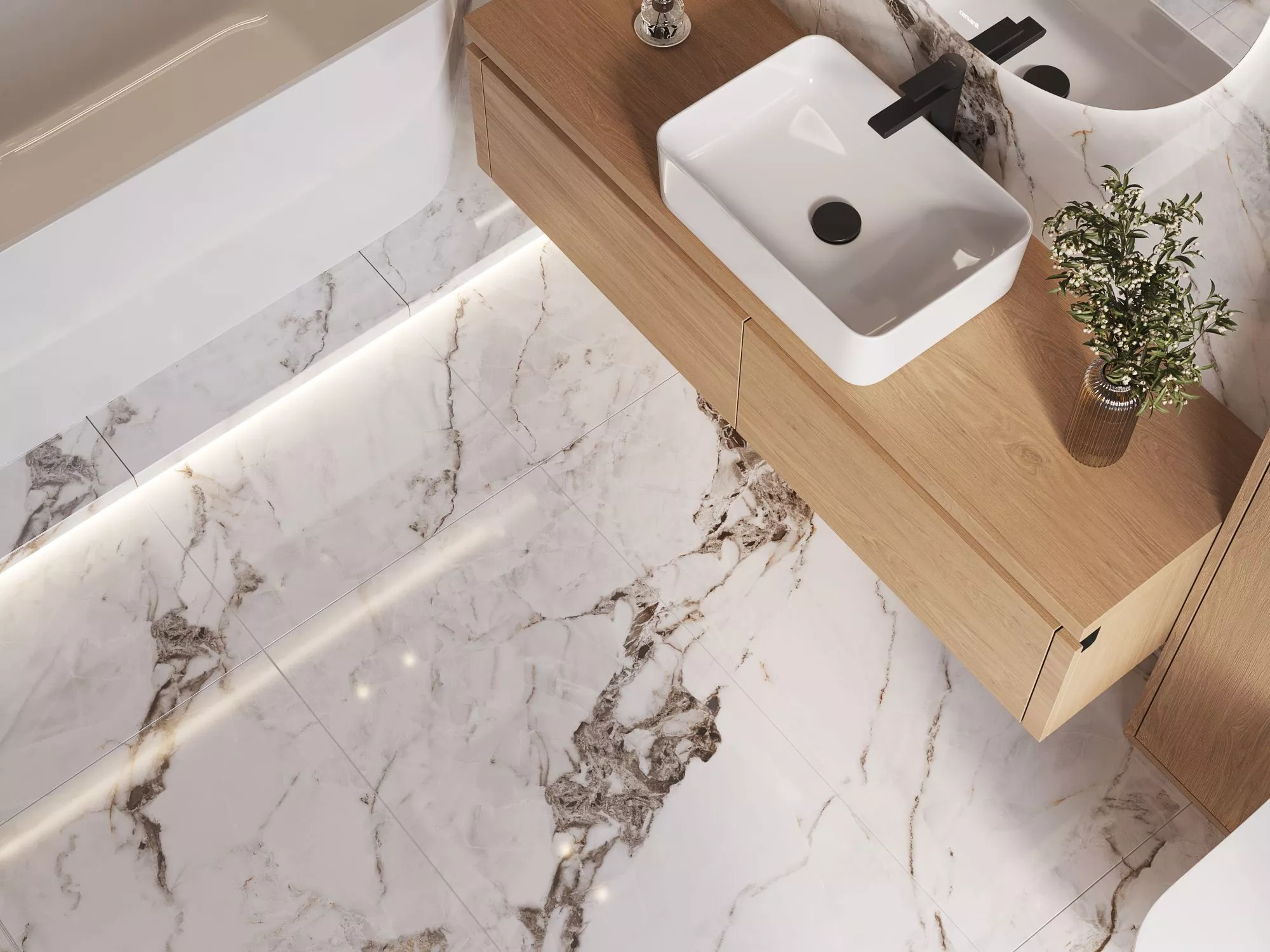 Купить Керамогранит A17420 Crema (Крэмэ) белый полированный ректификат  60х120, Cersanit