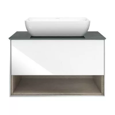 Тумба PLAZA Modern подвесная 80 белый 1 ящик + полка