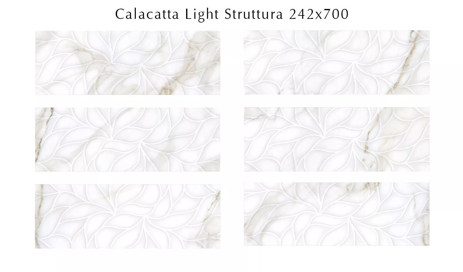 Купить Плитка 506901101 Calacatta (Калакáтта) Light Struttura  для стен 24,2х70, Eletto (Azori)
