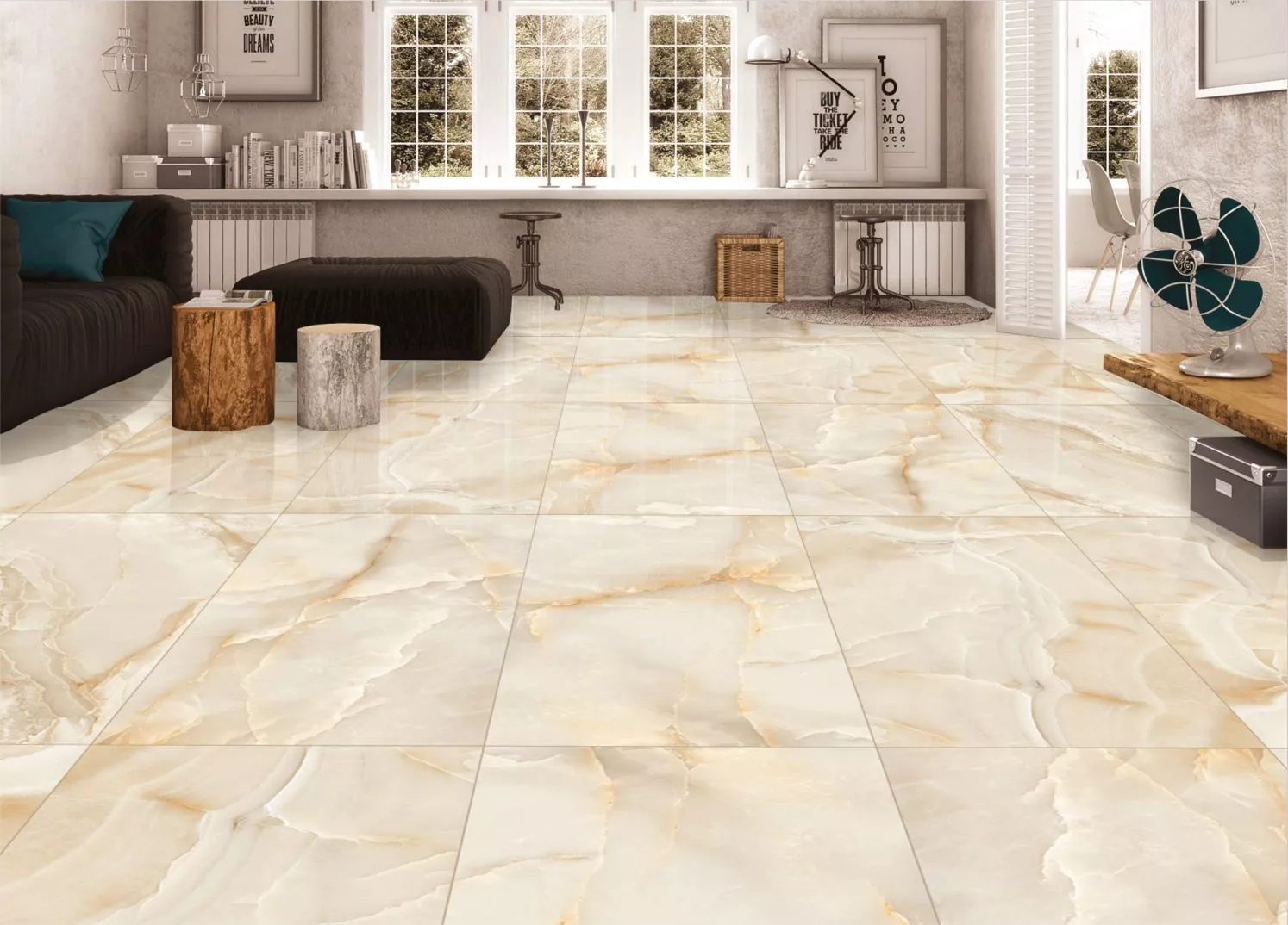 Купить Керамогранит Maimoon Ceramica  Glossy Onyx Volo Beige 120х60