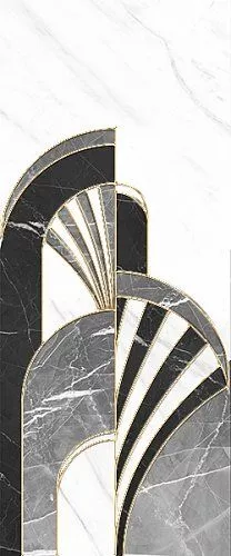 Купить 10300000224 Noir white decor 01 глянцевый декор 25х60, Gracia Ceramica