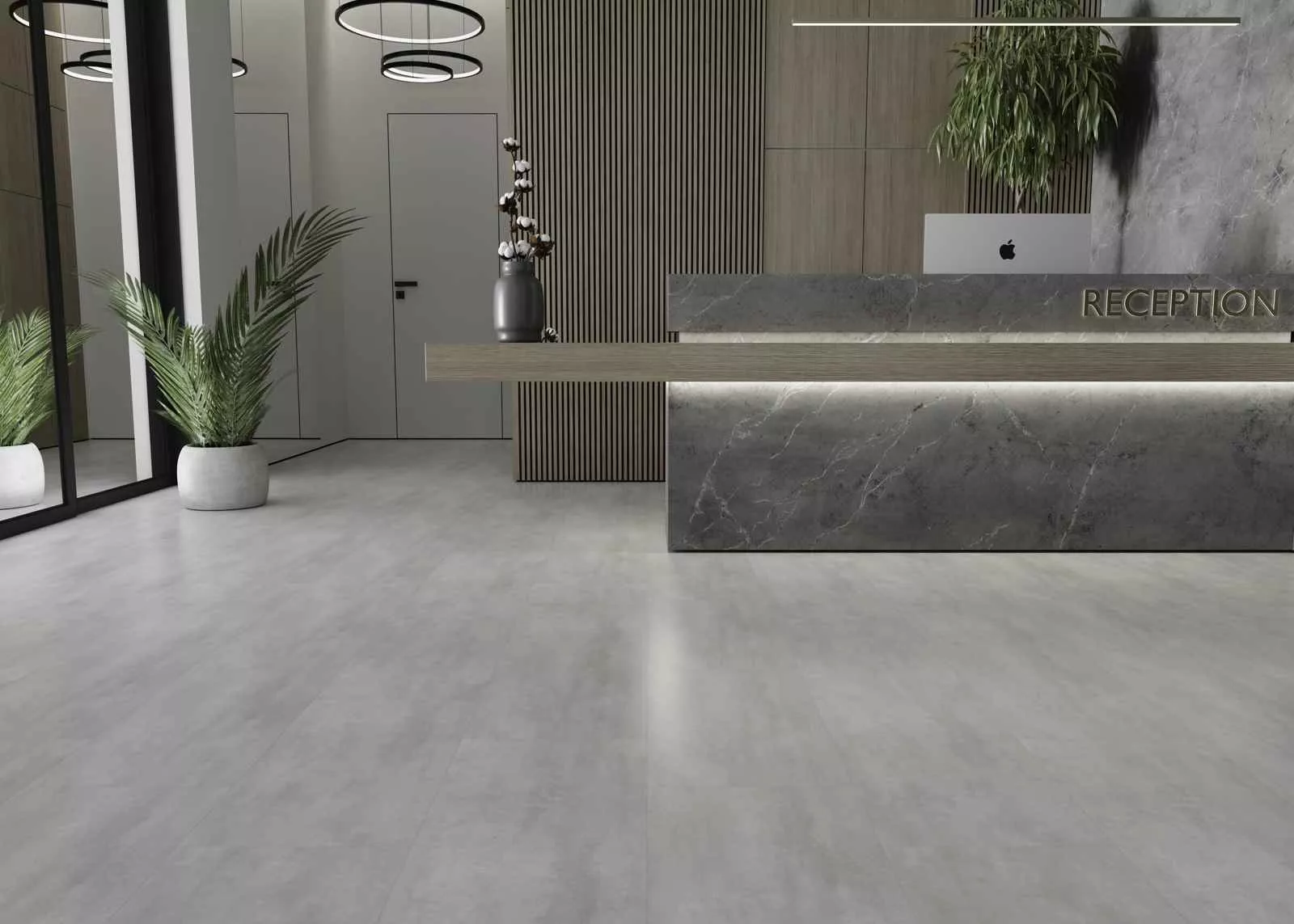 Купить SPC плитка (замковая) IDEAL FINE STONE 04007 Concrete
