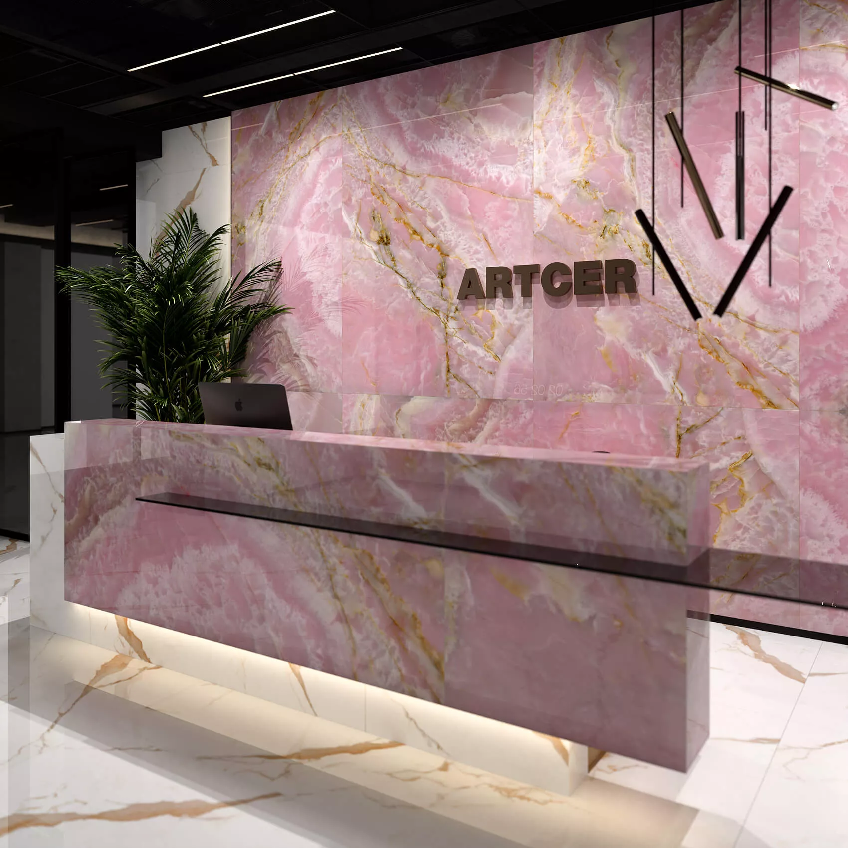 Купить Керамогранит ARTCER 1XL Onyx Pink POLI 120x180