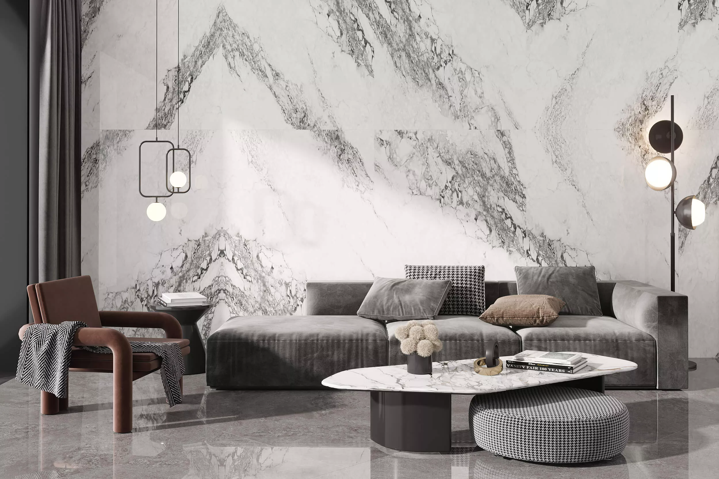 Купить Керамогранит ARTCER Stone Antracita Gris CARV 60x120