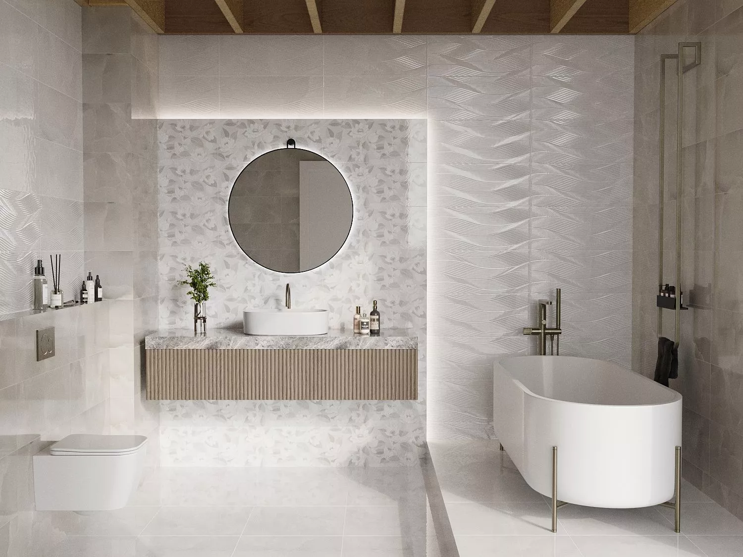 Купить 10100001546 Moonrise (Мунрайз) white wall 02 плитка для стен 25х60, Gracia Ceramica