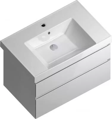 Тумба CUBO подвесная 80 белая 2 ящика