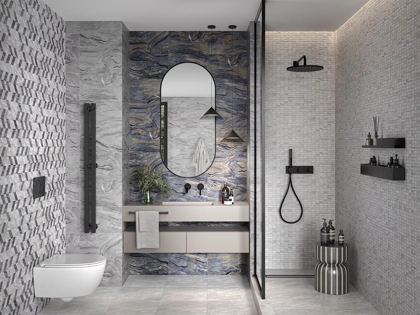 Купить 10100001564 Стрим сер верх 01 плитка для стен 25х40, Gracia Ceramica