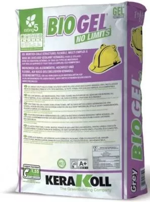 Kerakoll BIOGEL NO LIMITS WHITE EXPORT Клей для плитки ярко-белый 25 кг.