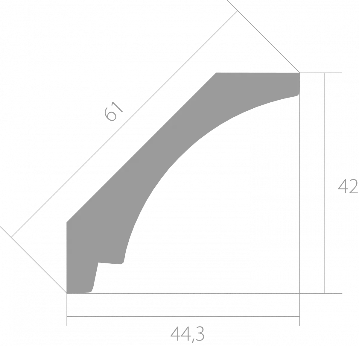 Купить Карниз Ultrawood арт. CR 0017 (2440 х 42 х 44,3)