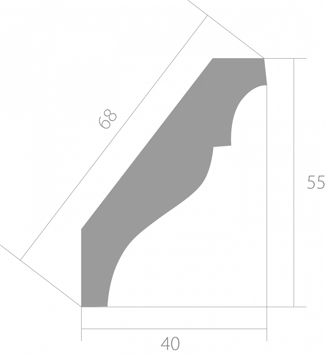 Купить Карниз Ultrawood арт. CR 4258 (2440 х 55 х 40)