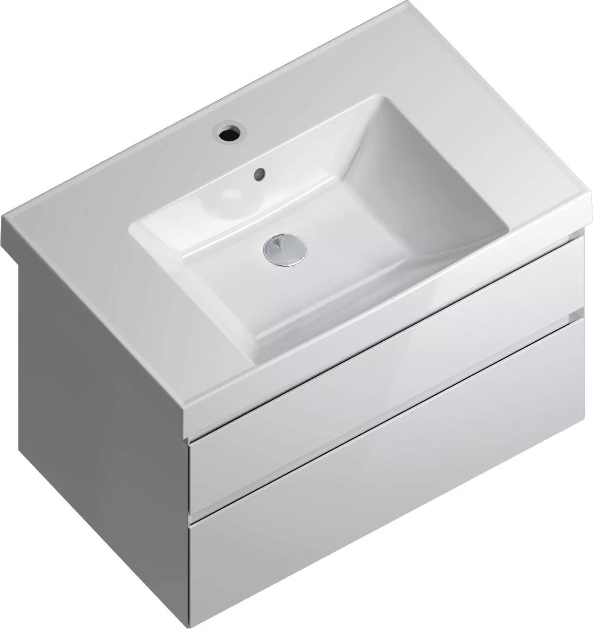 Купить Тумба CUBO подвесная 80 белая 2 ящика