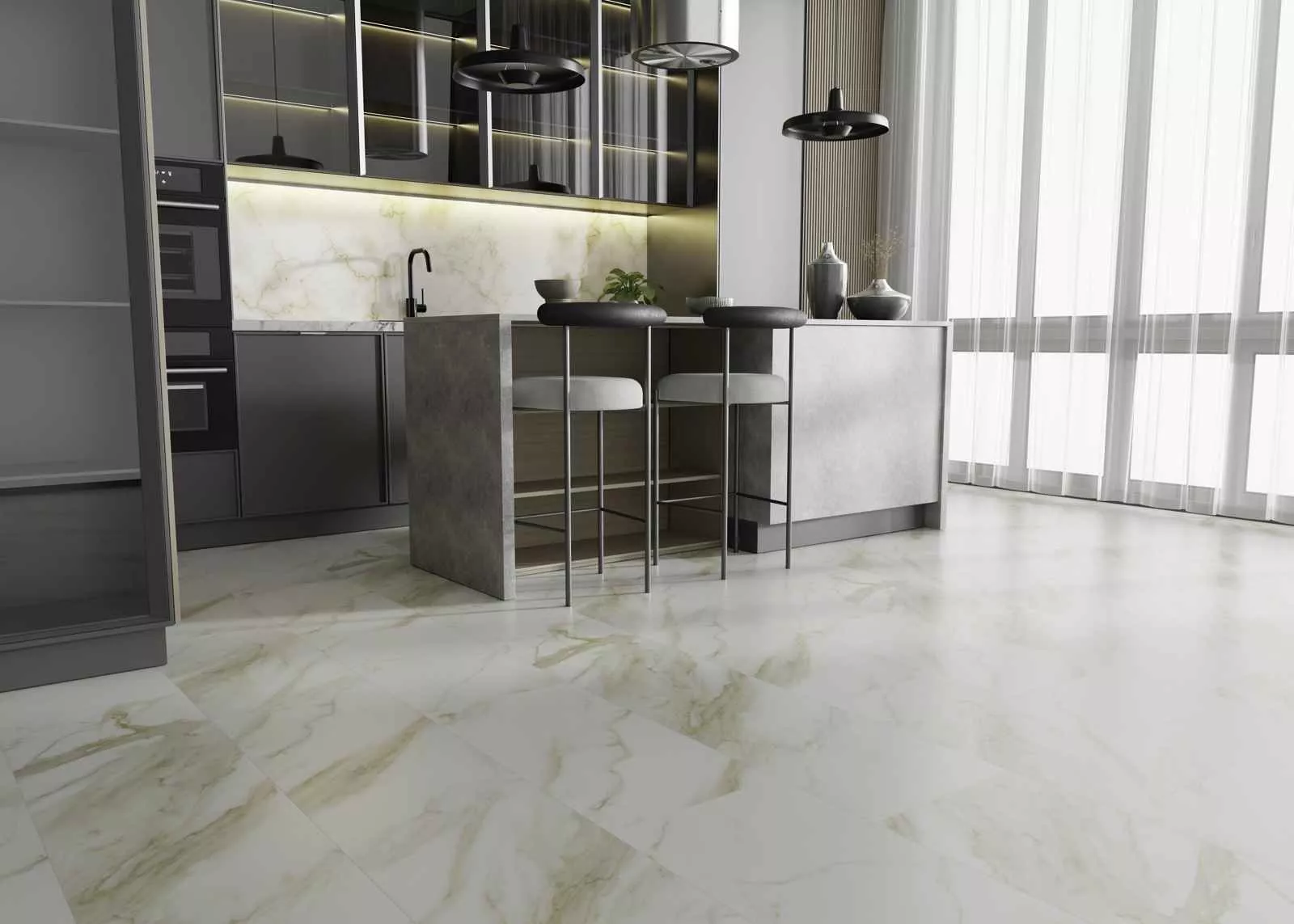 Купить SPC плитка (замковая) IDEAL FINE STONE 04003 Cremo