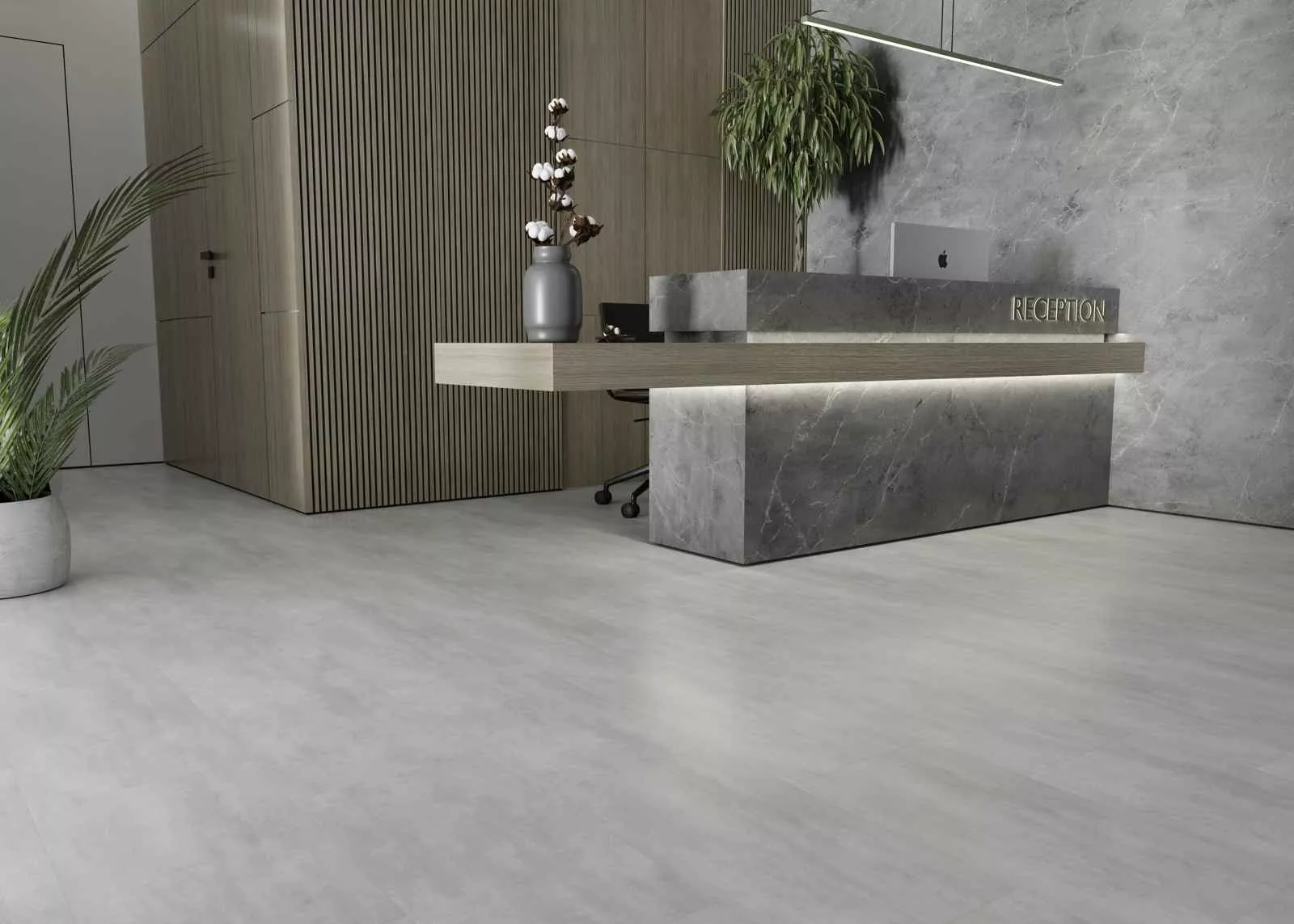 Купить SPC плитка (замковая) IDEAL FINE STONE 04007 Concrete