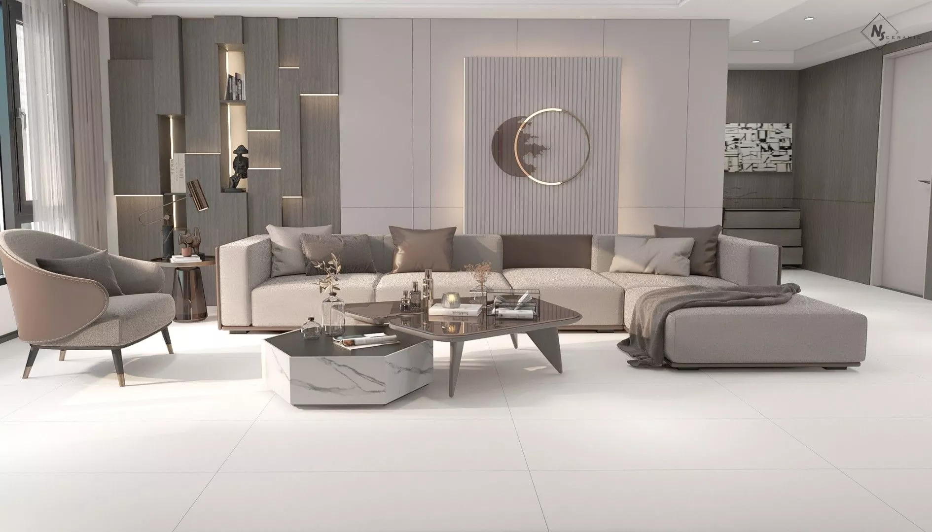 Купить Керамогранит NSceramic NSC1277 белый 600x1200