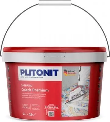 Затирка Plitonit Colorit Premium светло-серая 2 кг цементная