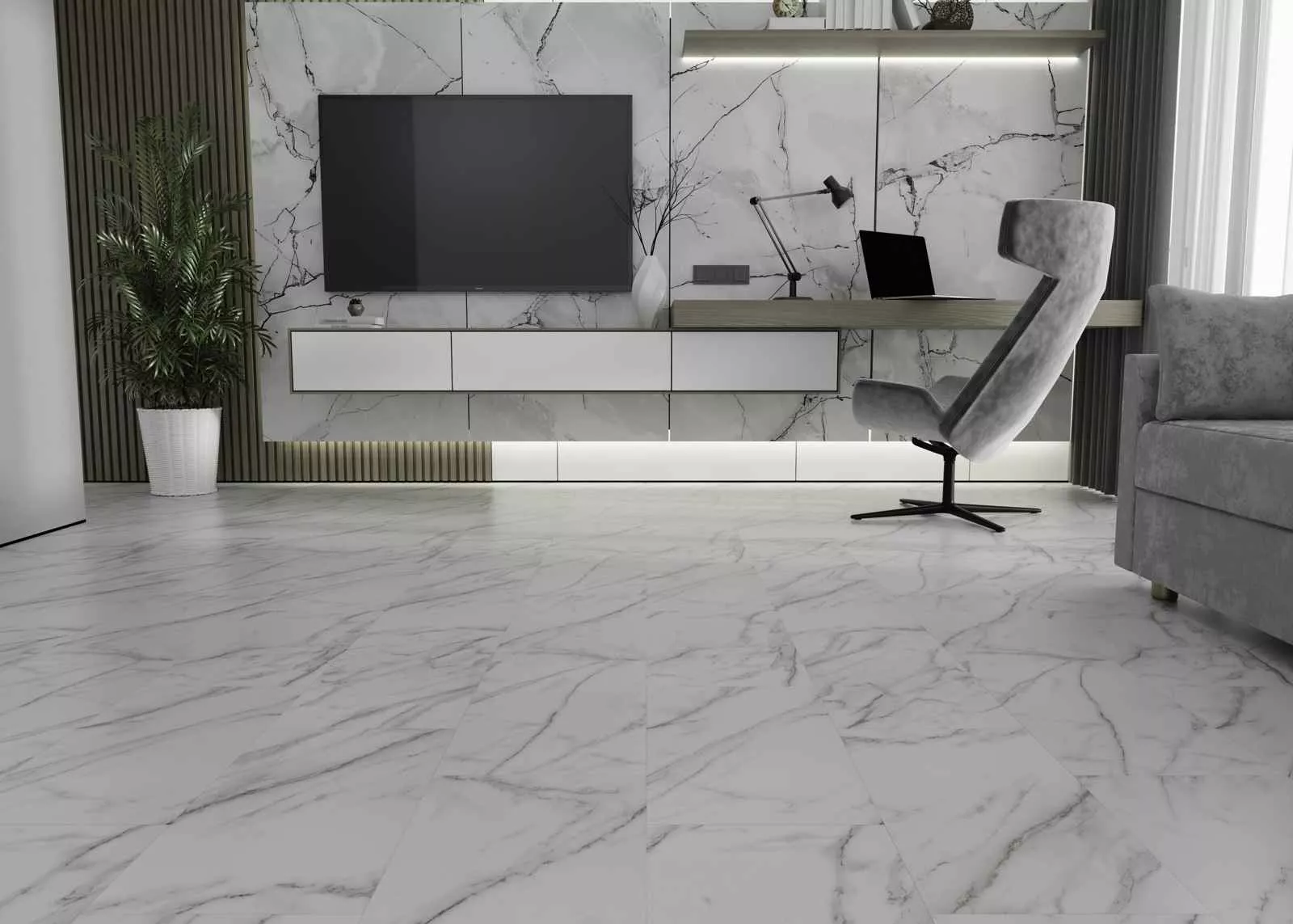 Купить SPC плитка (замковая) IDEAL FINE STONE 04001 Venato