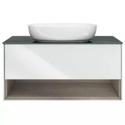 Тумба PLAZA Modern подвесная 100 белый 1 ящик + полка