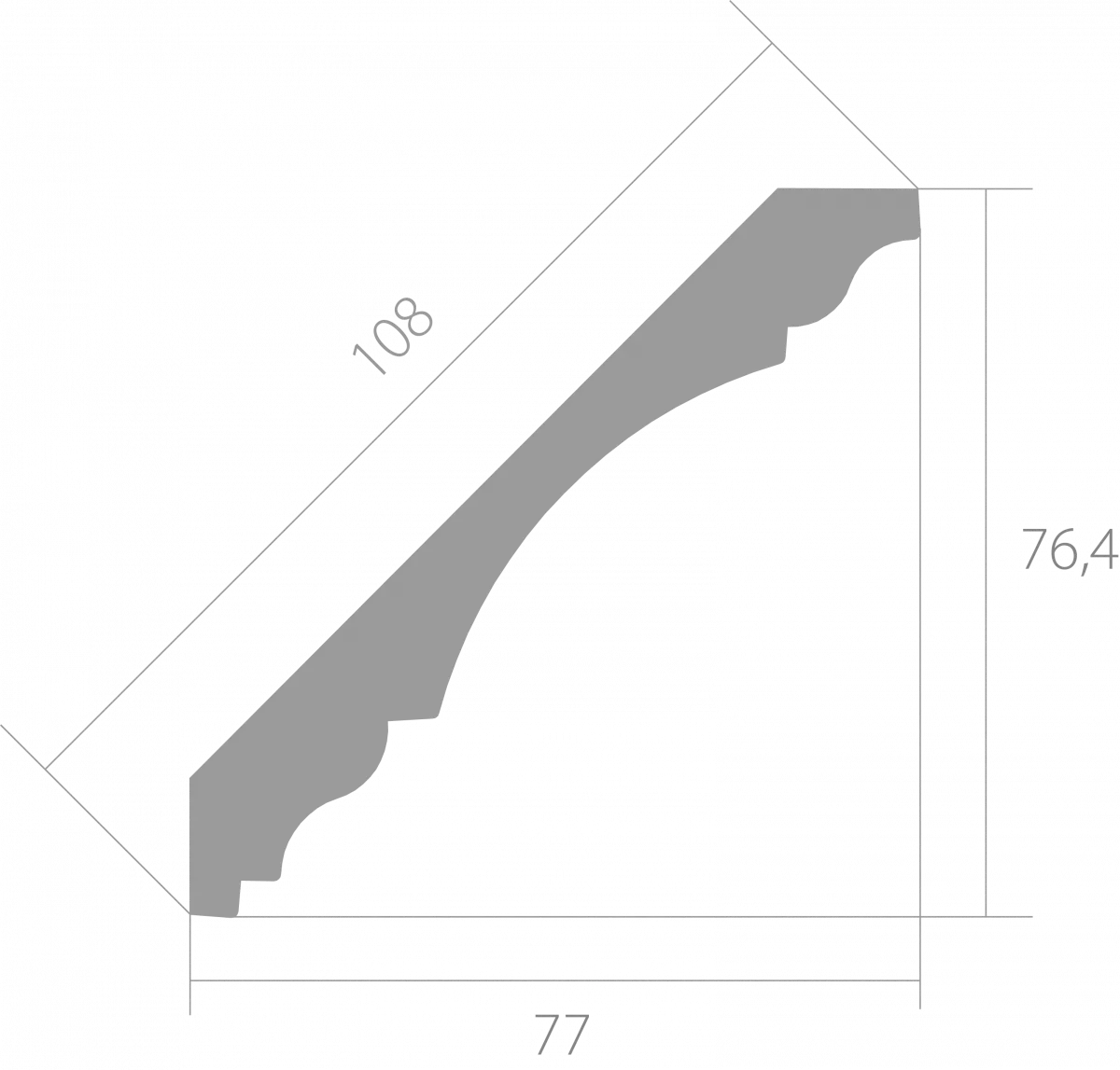 Купить Карниз Ultrawood арт. CR 0020 (2440 х 77 х 76,4)