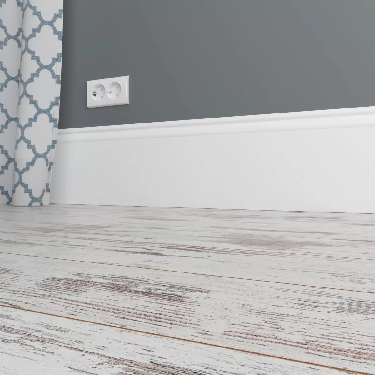 Купить Плинтус Ultrawood арт. Base 0007 W (2440 x 183 x 14 мм.)