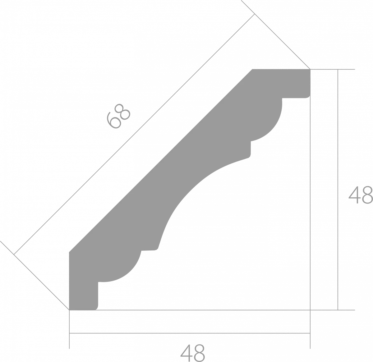 Купить Карниз Ultrawood арт. CR 0015 (2440 х 48 х 48)