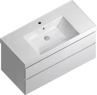 Тумба CUBO подвесная 100 белая 2 ящика