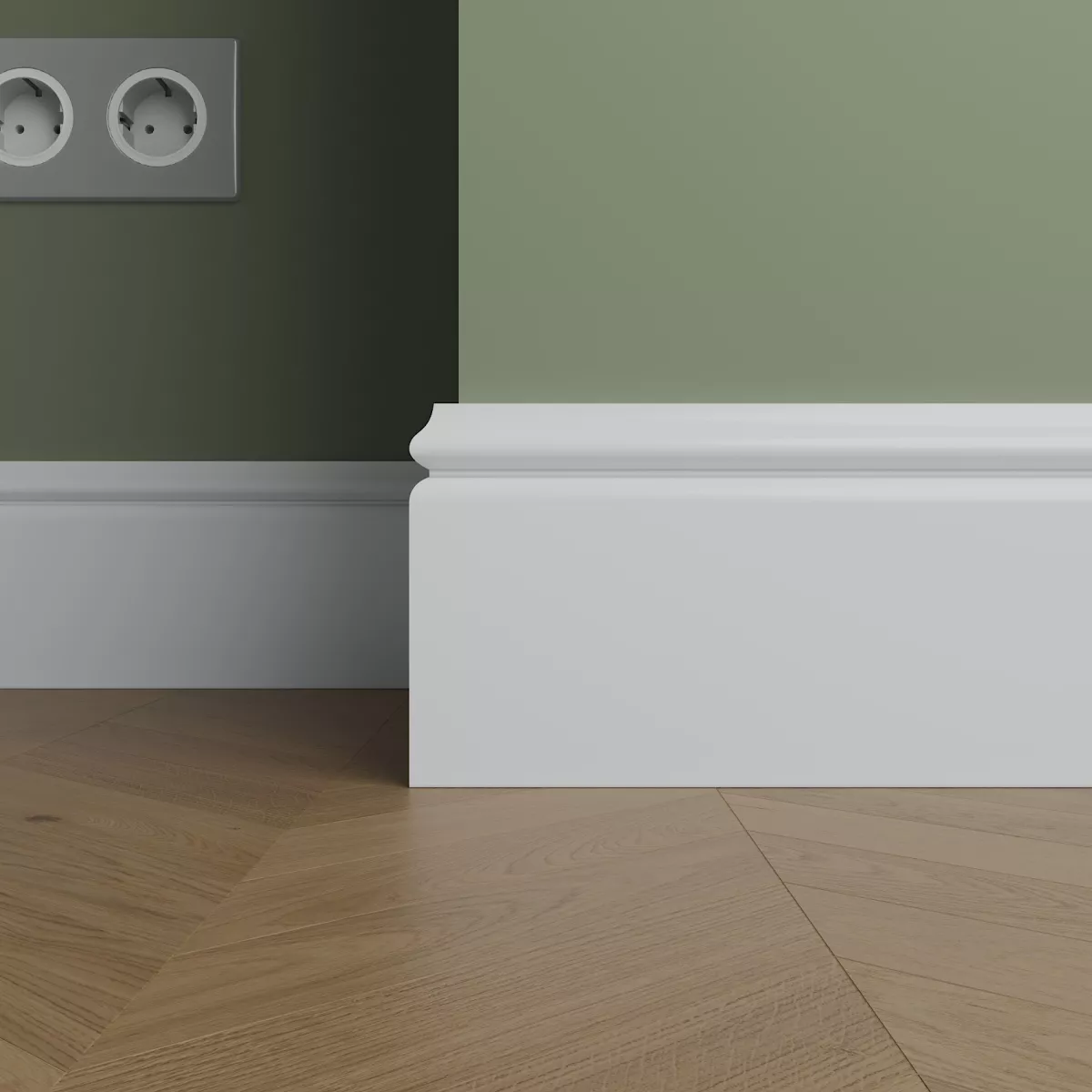 Купить Плинтус Ultrawood арт. Base 5501 W (2440 x 100 x 12 мм.)