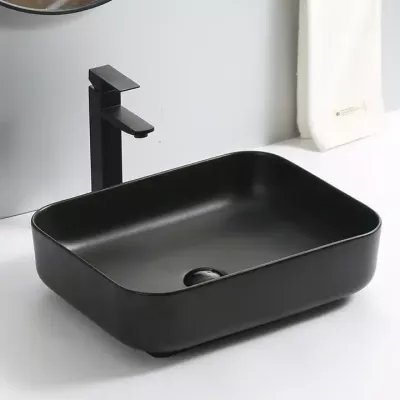 Раковина накладная ROYCE CROWN, 500*390*130 мм, черный матовый