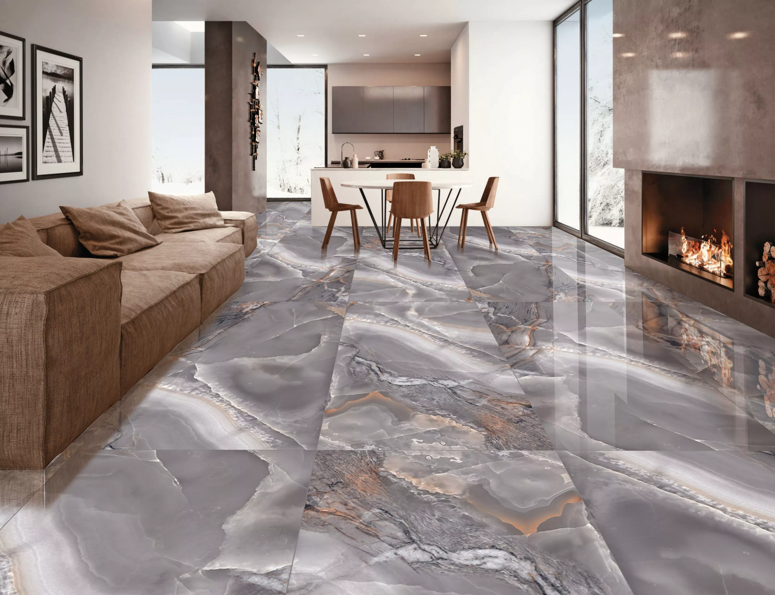 Купить Керамогранит Maimoon Ceramica  HG Glossy Opera onyx grey 160х80