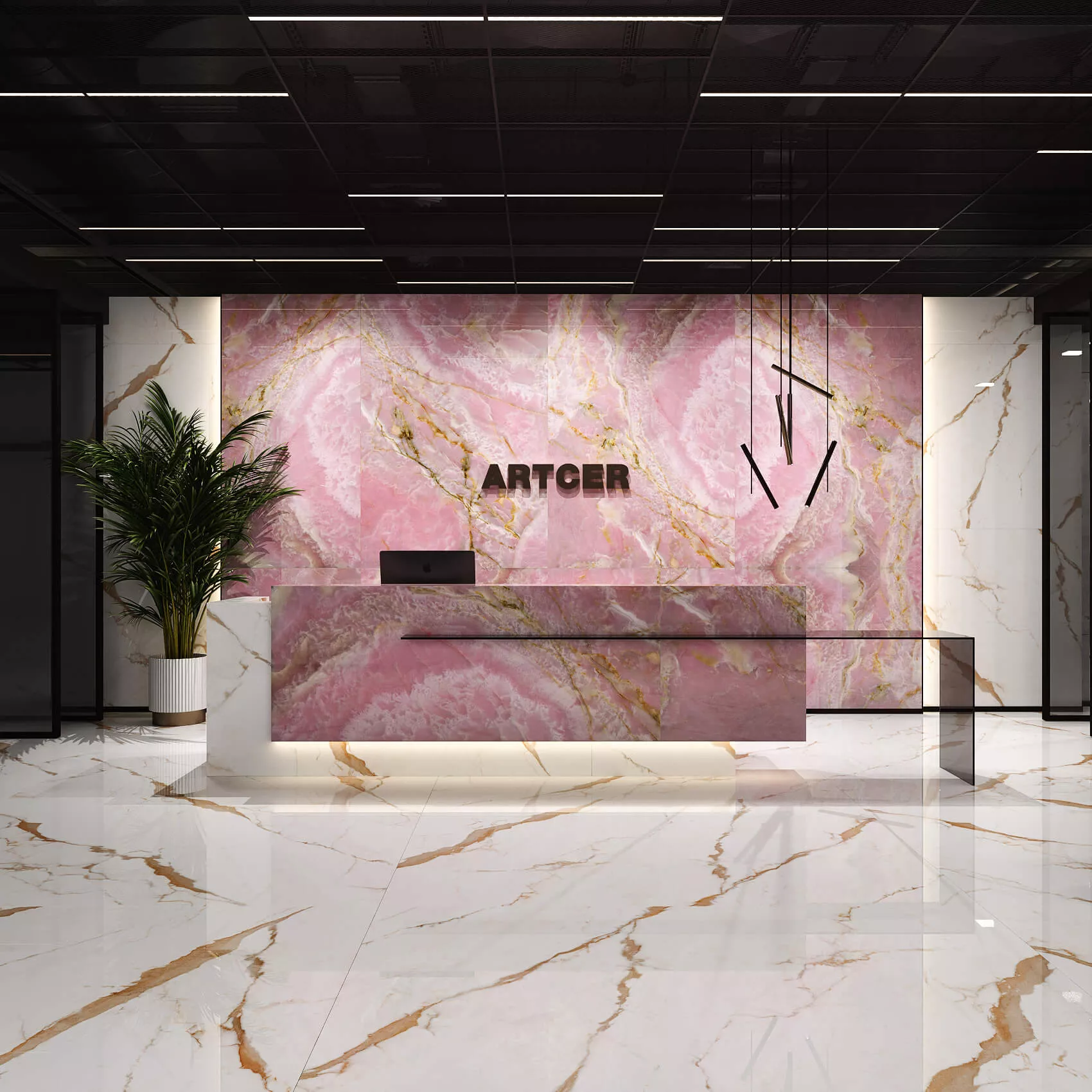 Купить Керамогранит ARTCER 1XL Onyx Pink POLI 120x180