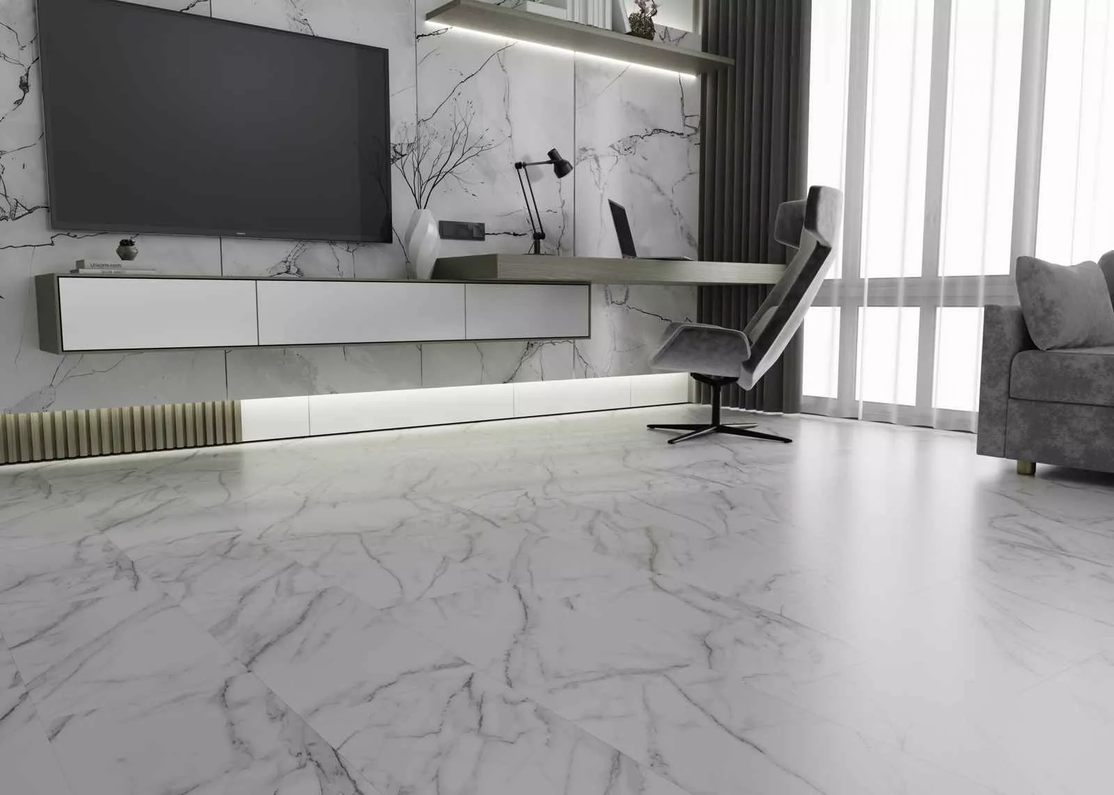 Купить SPC плитка (замковая) IDEAL FINE STONE 04001 Venato