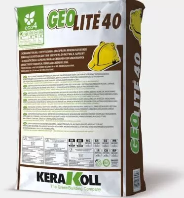 Kerakoll GEOLITE 40 Тиксотропный геораствор для ремонта бетона 2-40 мм, 25 кг.