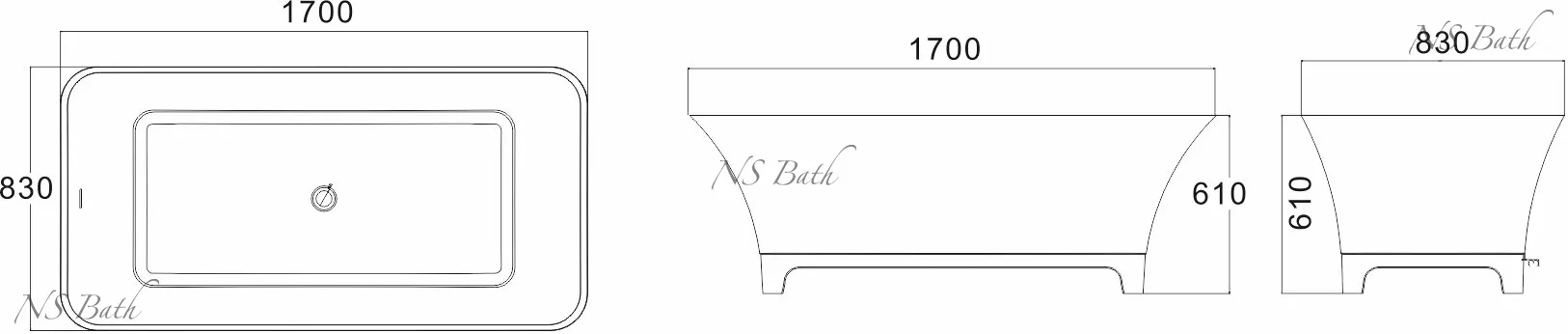 Купить Ванна из искусственного камня, NSB-1780, глянцевая/матовая
