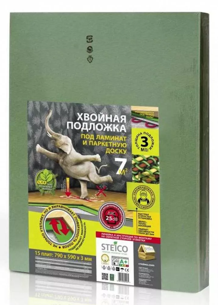 Купить Подложка хвойная (листовая) Steico Underfloor 3 мм (790x590x3 7 м²)