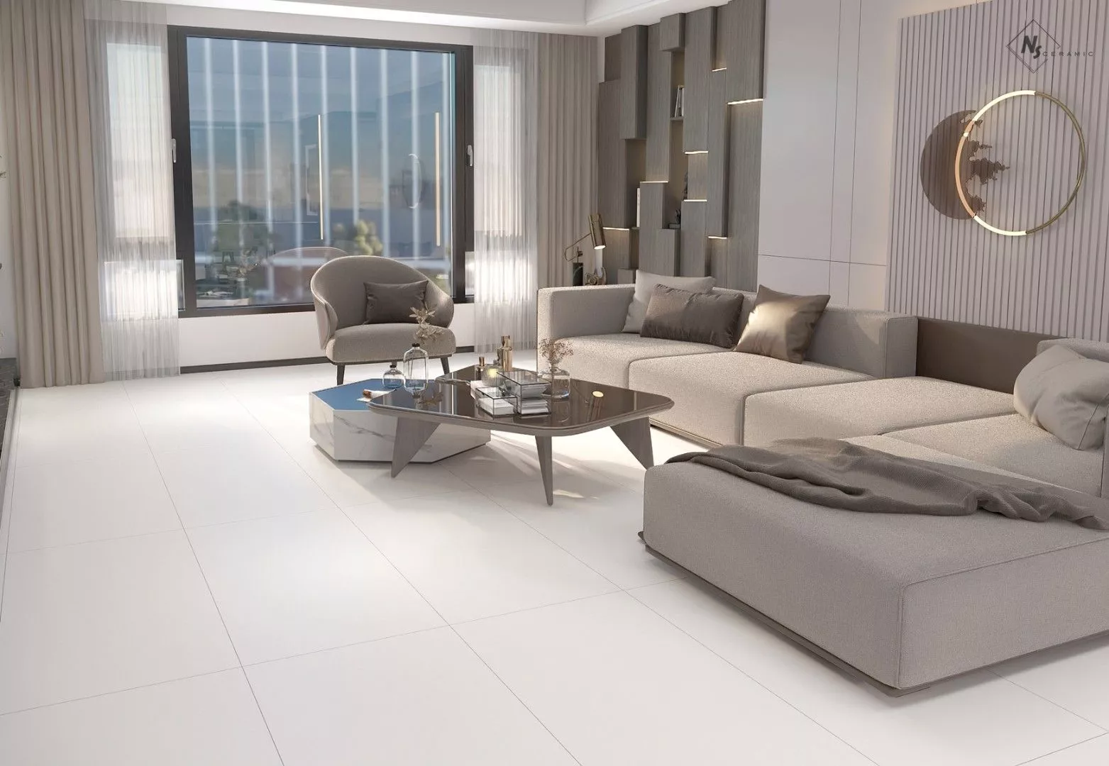 Купить Керамогранит NSceramic NSC1277 белый 600x1200