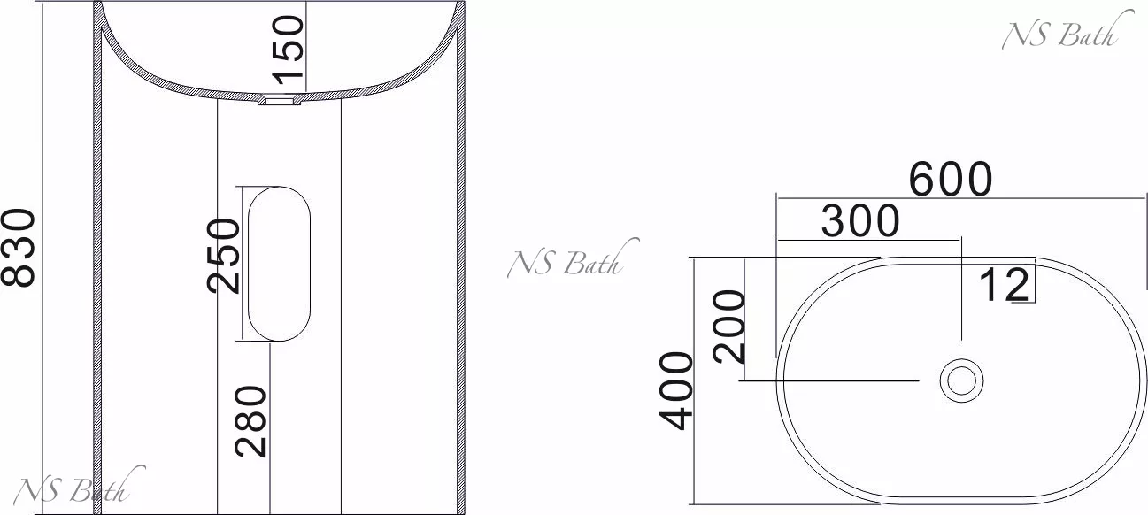 Купить Раковина из искусственного камня, NSF-6040, глянцевая/матовая с доставкой Купить Раковина из искусственного камня, NSF-6040, глянцевая/матовая