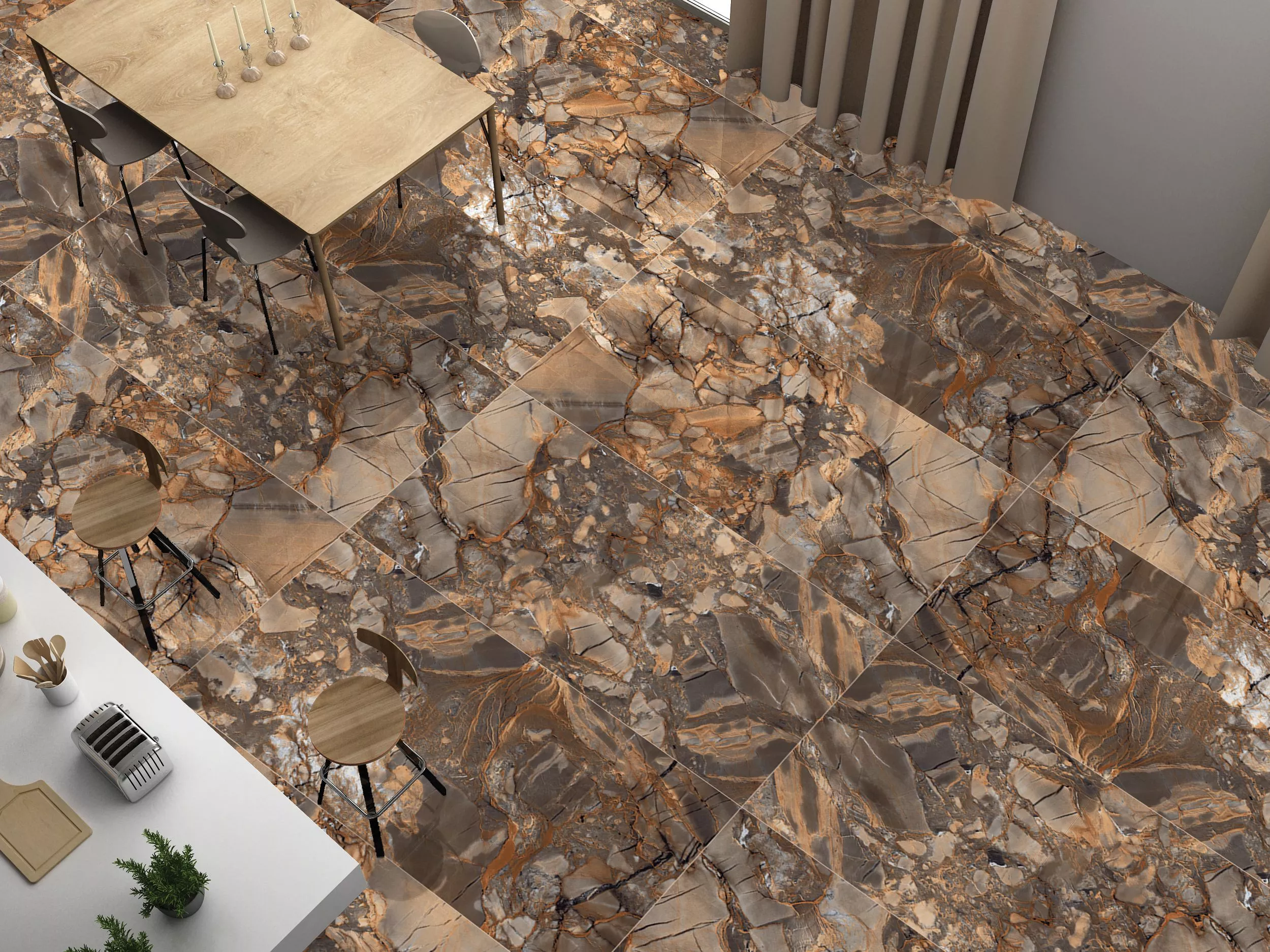 Купить Керамогранит Maimoon Ceramica  HG Glossy Aristo sepia 120х60