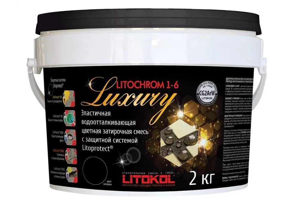 Купить Затирка цементная LITOKOL Litochrom 1-6 LUXURY C.140 светло-коричневый 2кг (ведро)